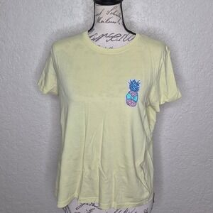 Benny & Belle Southern and Sweet Pineapple Graphic Tee Yellow Medium